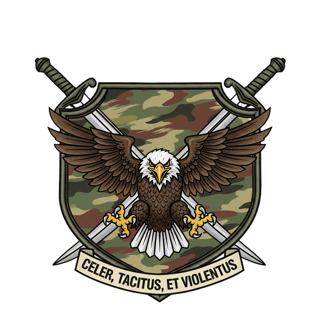 Bald eagle and sabers, no title