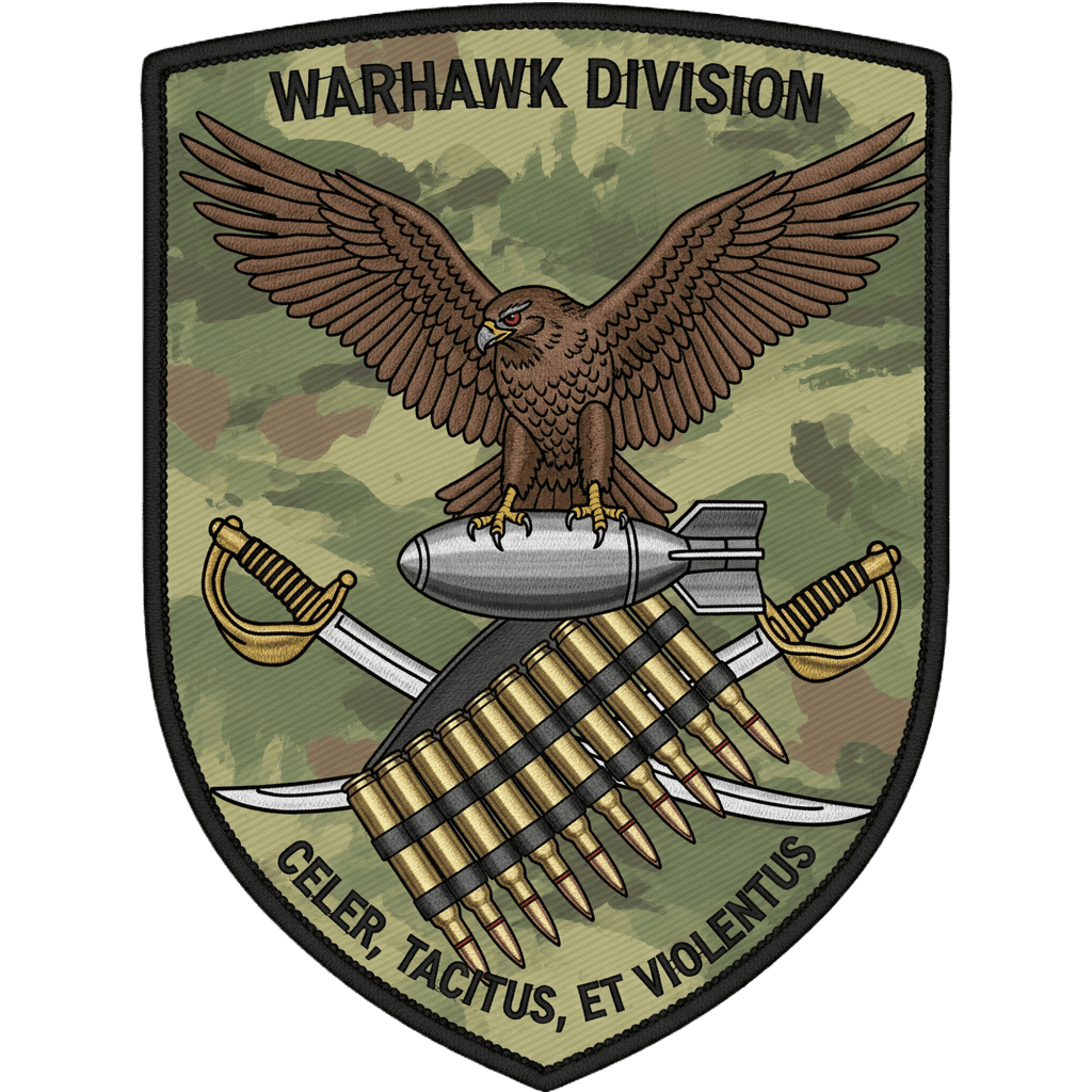 Eagle, bomb, and ammunition belt