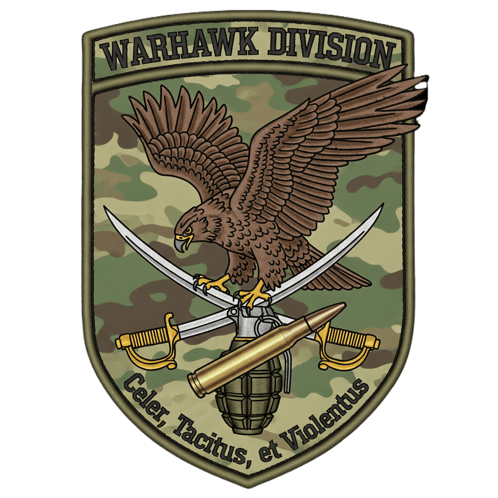 Eagle, grenade, and round, woodland